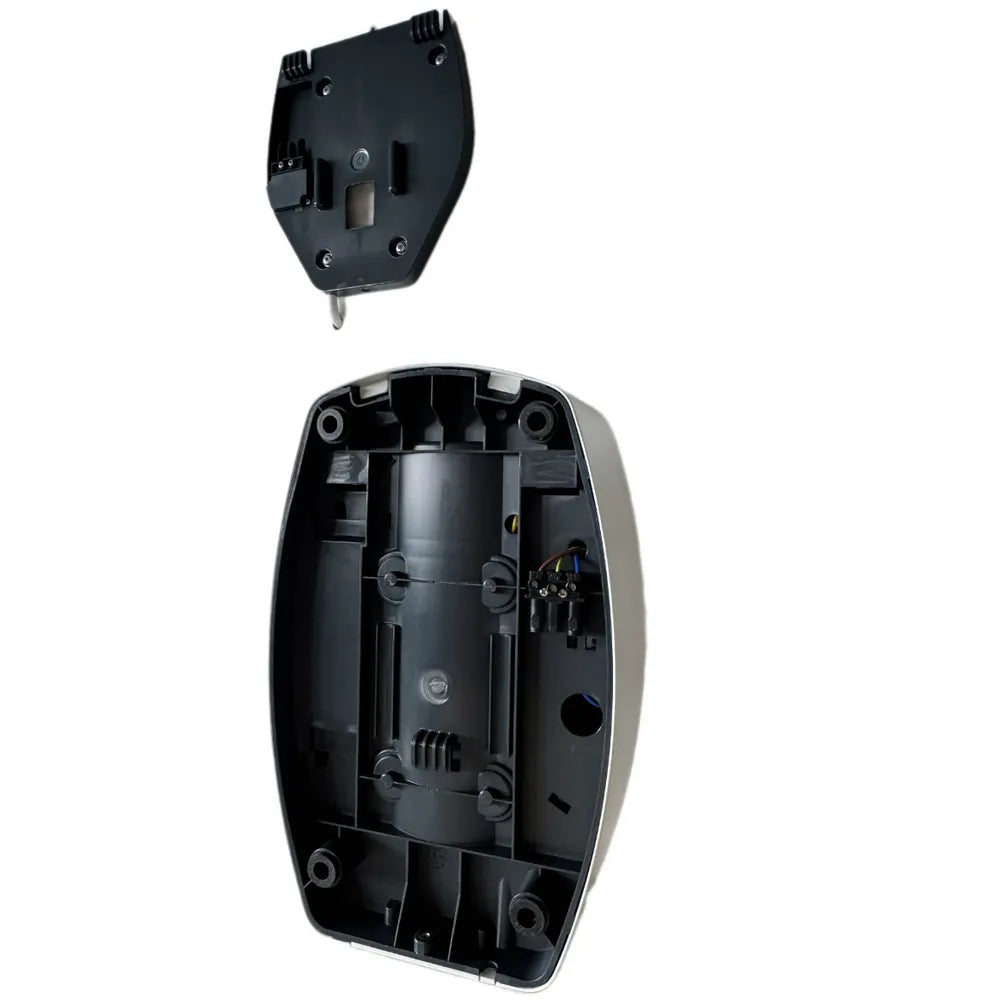 handdroger met eenvoudig afneembare behuizing en vaste wandplaat